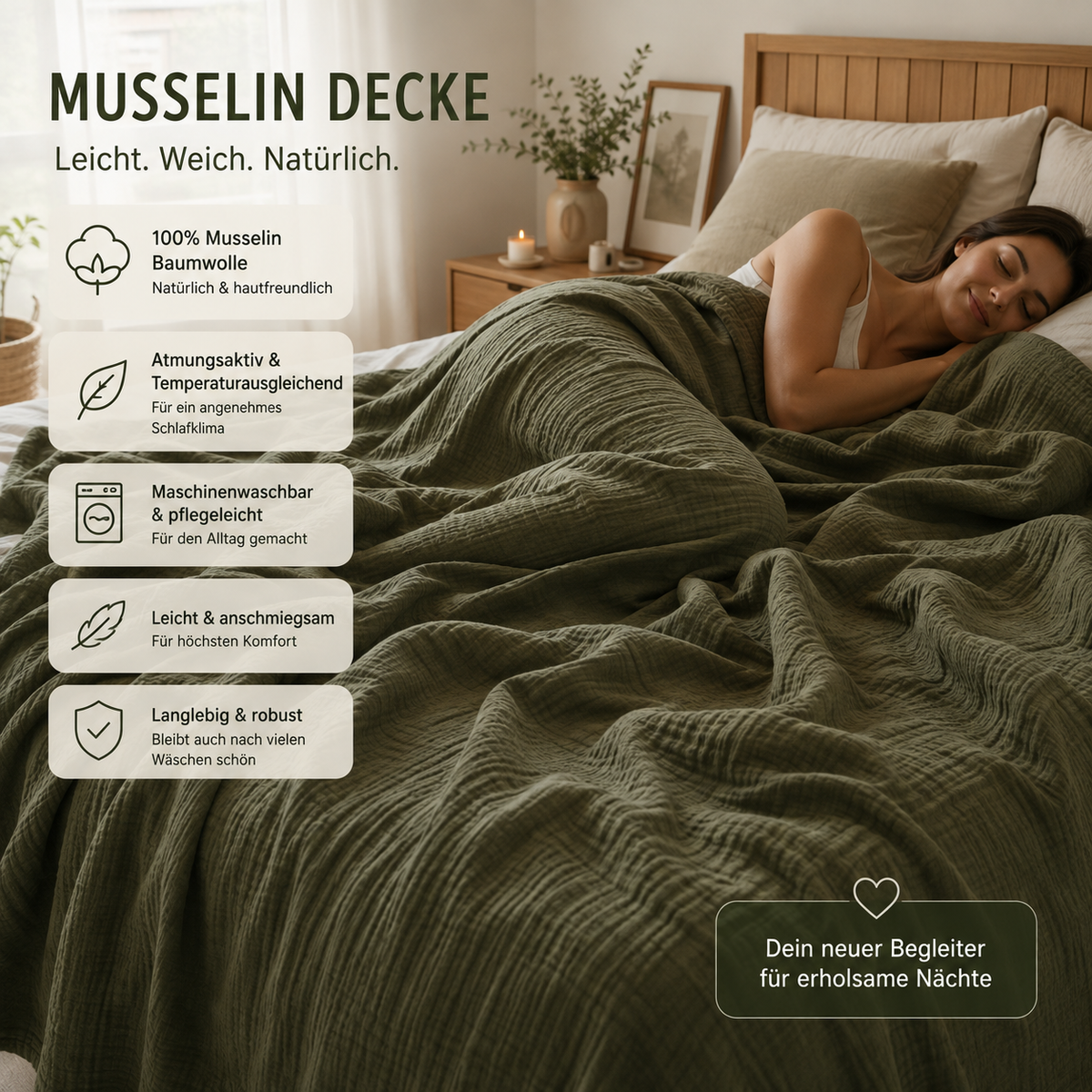 Kuscheldecke Musselin für jede Jahreszeit