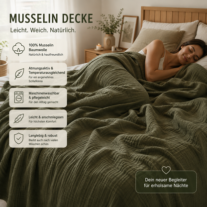 Kuscheldecke Musselin für jede Jahreszeit