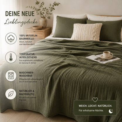 Kuscheldecke Musselin für jede Jahreszeit